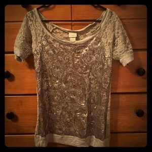 Short sleeve shirt with bling